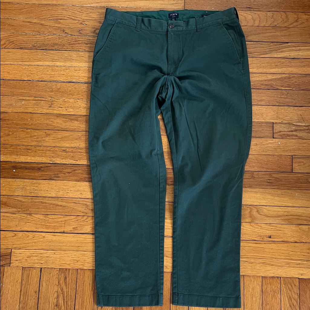 Men's J.Crew Green Pants Khakis 36x32 Athletic Fit